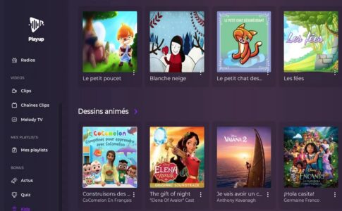 La section Comptes & Histoires sur Playup