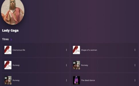 Page artiste Lady Gaga sur Playup — titres, albums et clips
