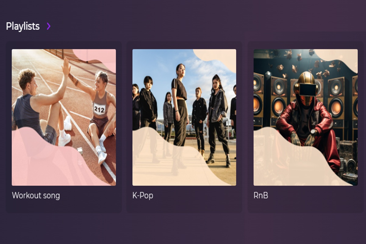 Playlists RnB, K-Pop et Workout songs sur Playup