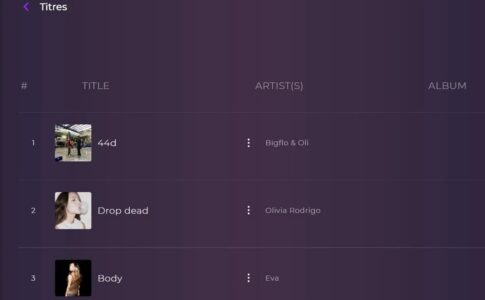 La section Titres sur Playup