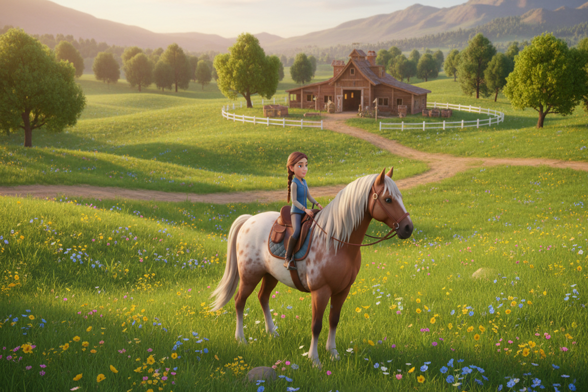 Gameplay d’un d’aventure comme Barbie : Horse Ride & Rescue