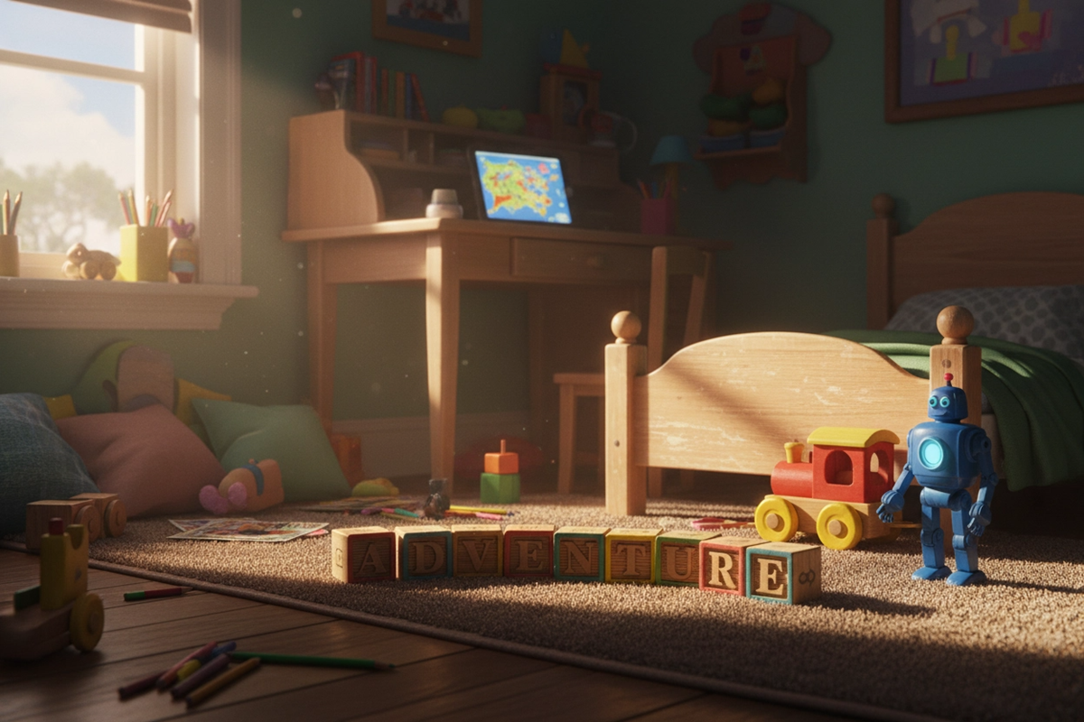 Chambre d'enfant rappelant l’univers de Toy Story 5