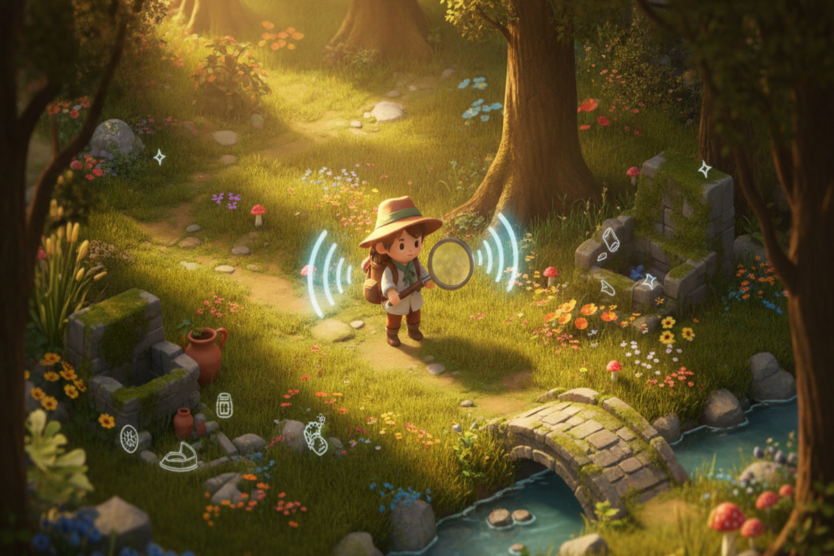 Gameplay d’un jeu similaire à The Detectorist Guild