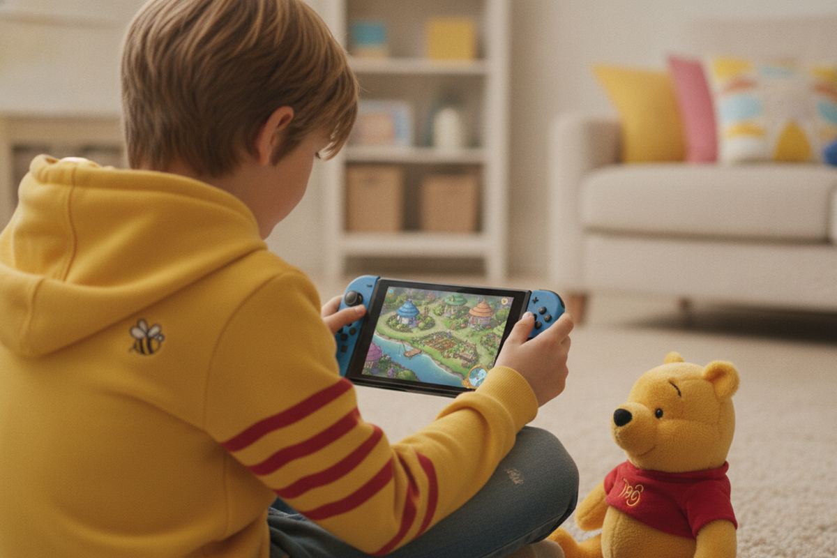 Un enfant qui joue sur sa console Switch