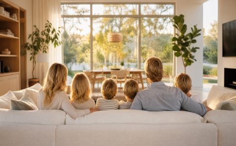 Famille recomposée rappelant le film Anna et les enfants