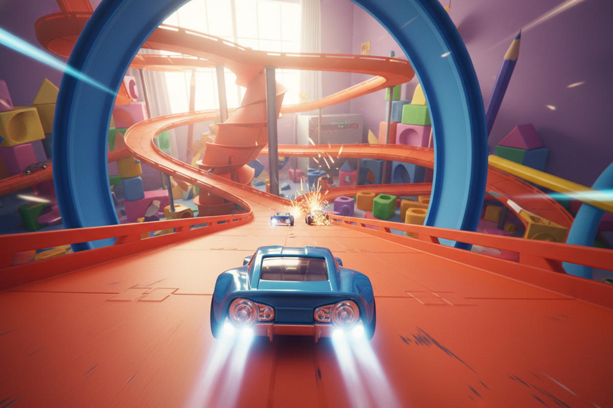 Gameplay d’un jeu de course comme Hot Wheels Infinite Rush