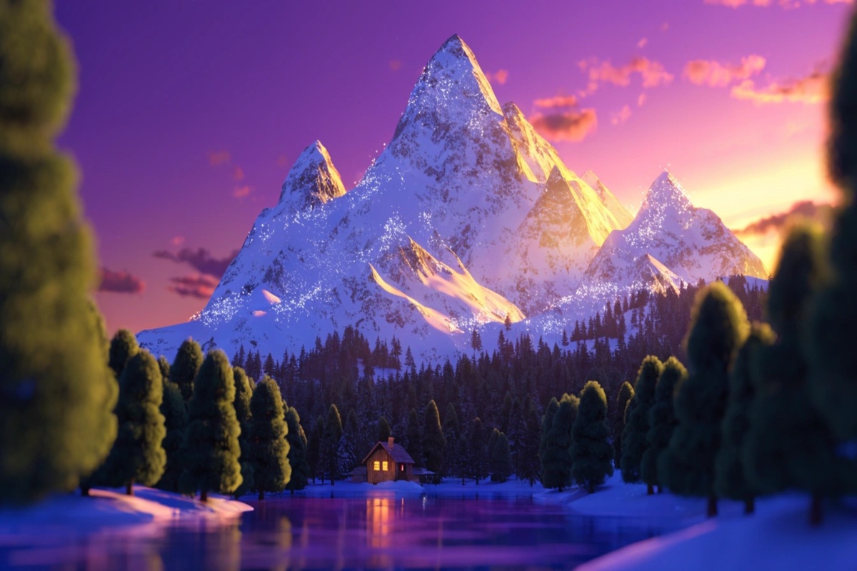 Paysage montagneux comme dans le film Hopper et le secret de la marmotte