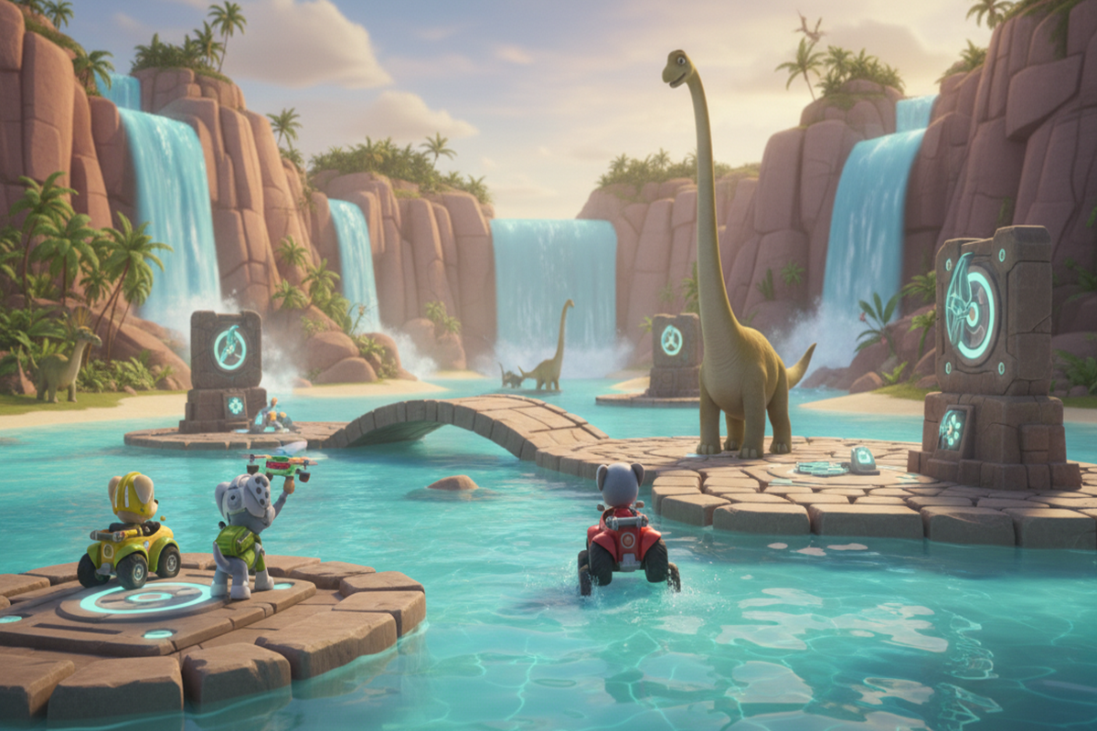 Gameplay d’un jeu similaire à Paw Patrol La Pat'Patrouille : Mission Dino