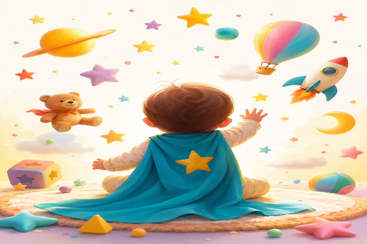 Un bébé avec une cape