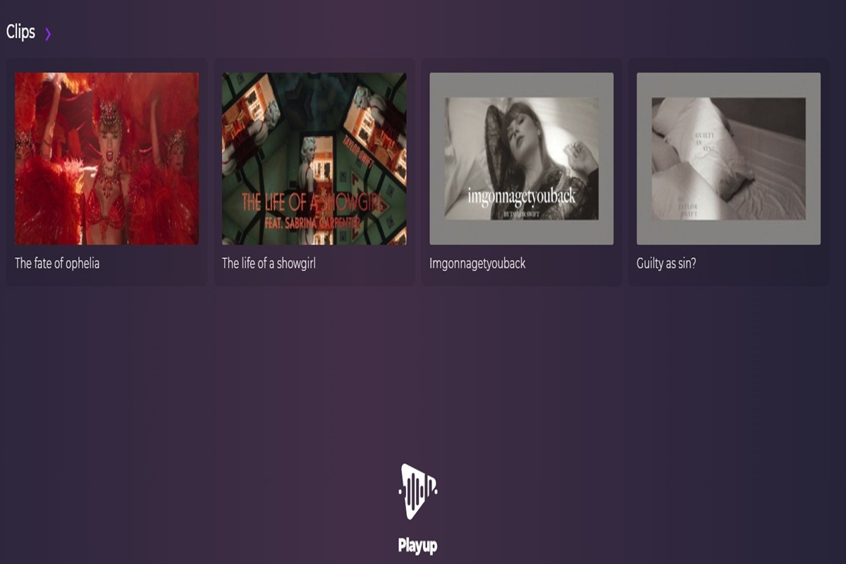 Les clips de Taylor Swift sur Playup