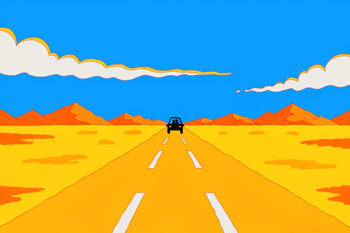 Road trip animé en famille pendant les vacances d'été