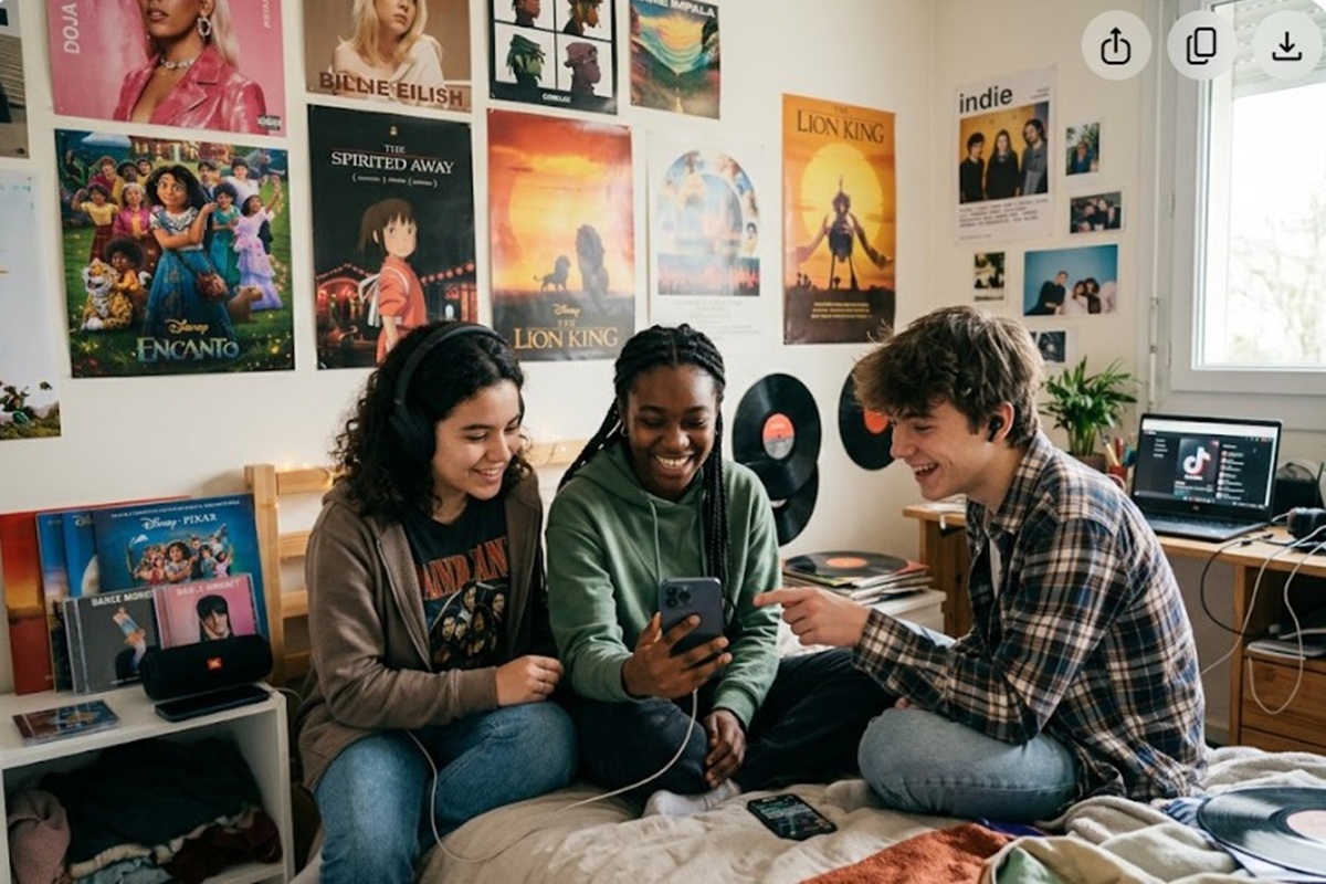 Des jeunes écoutant de la musique