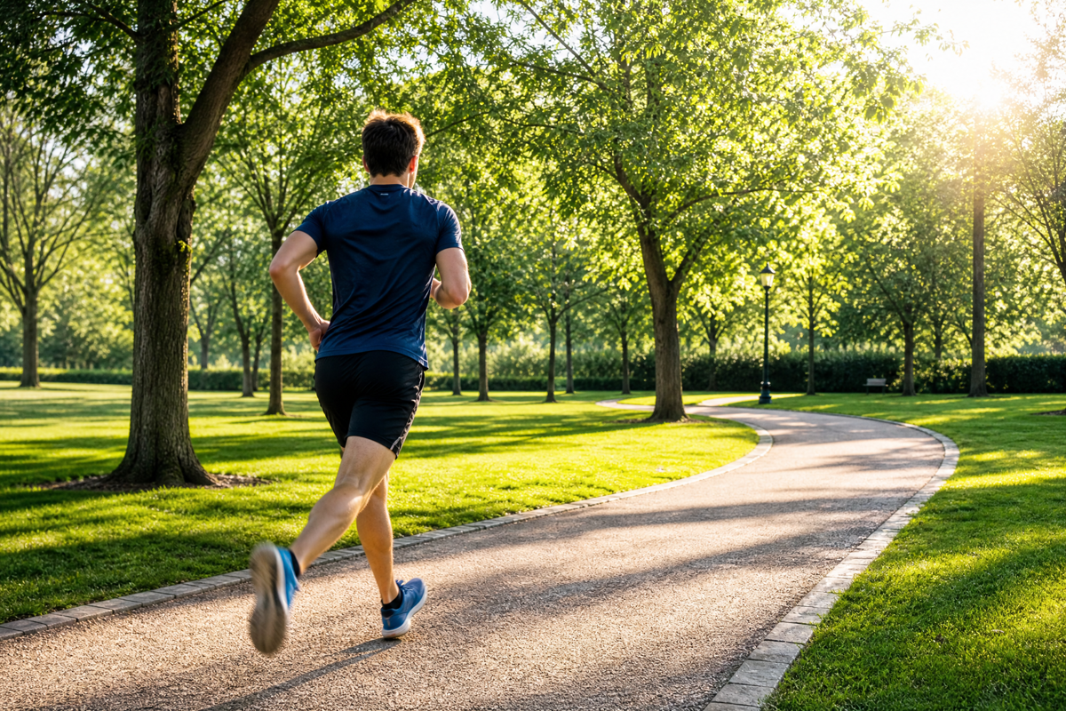 Une personne en train de courir pour lutter contre la sédentarité.