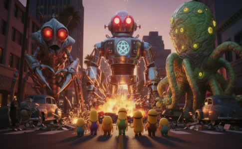 Créatures semblables à des minions face à des monstres