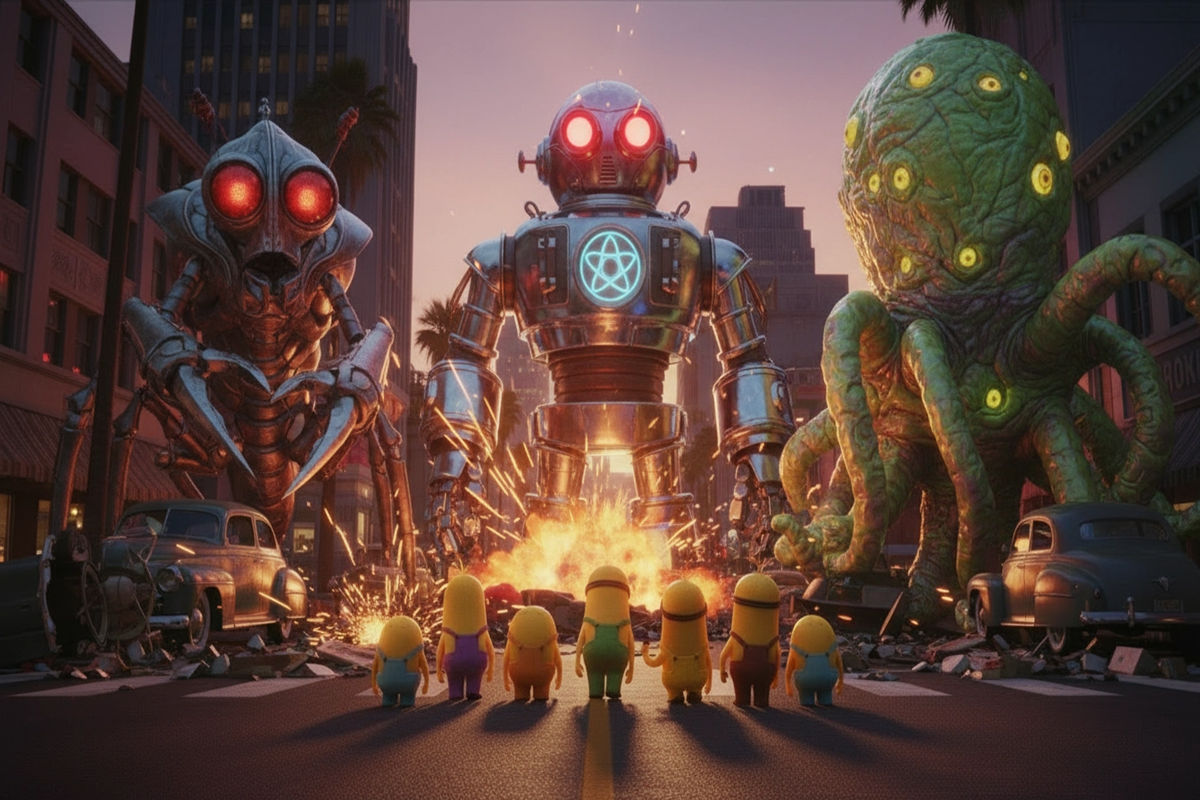 Créatures semblables à des minions face à des monstres