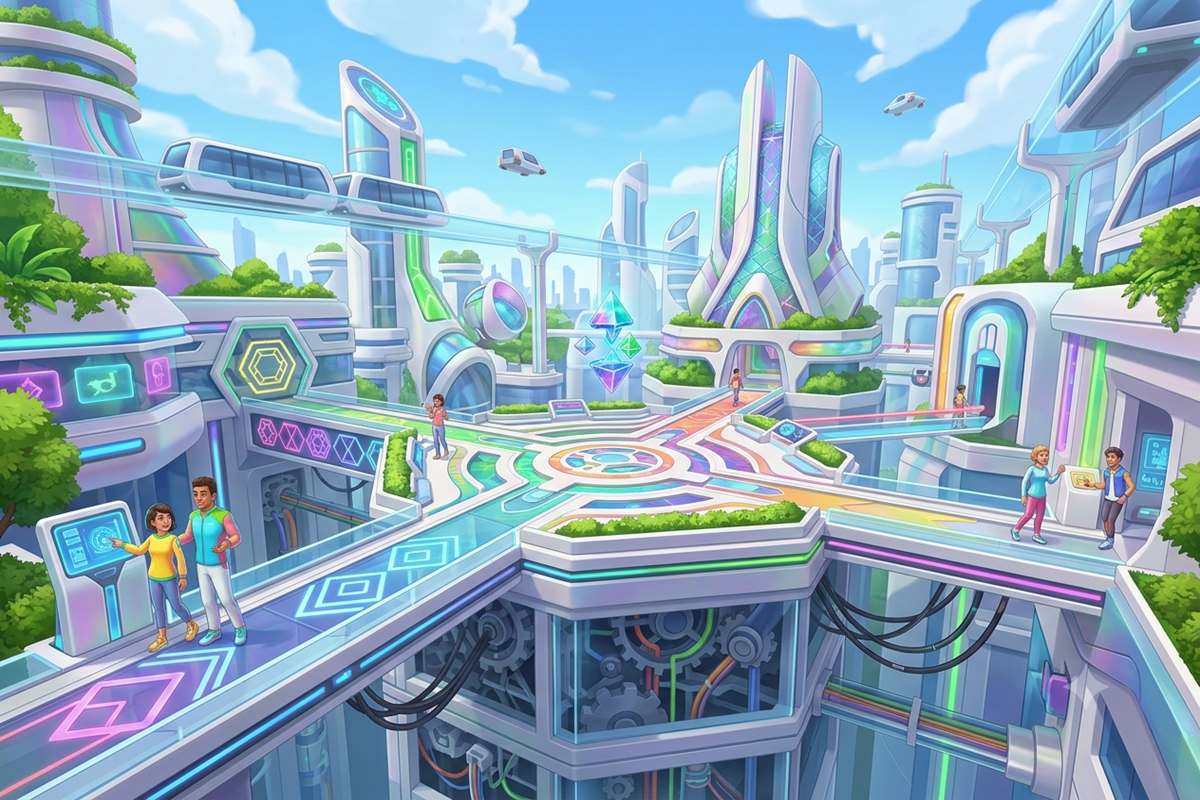 Gameplay d’un jeu futuriste comme D-topia