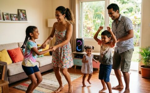 Une boum de salon en famille