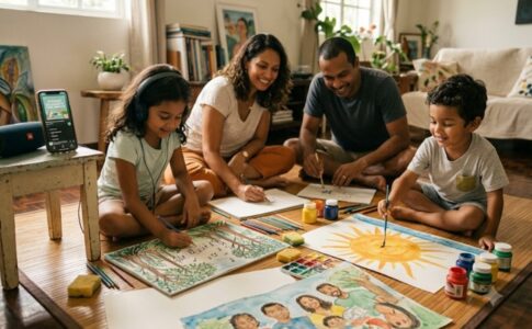 Un dessin musical en famille