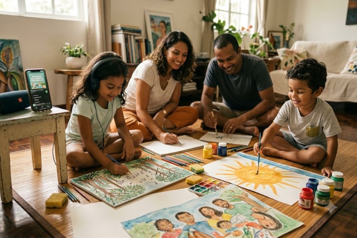 Un dessin musical en famille