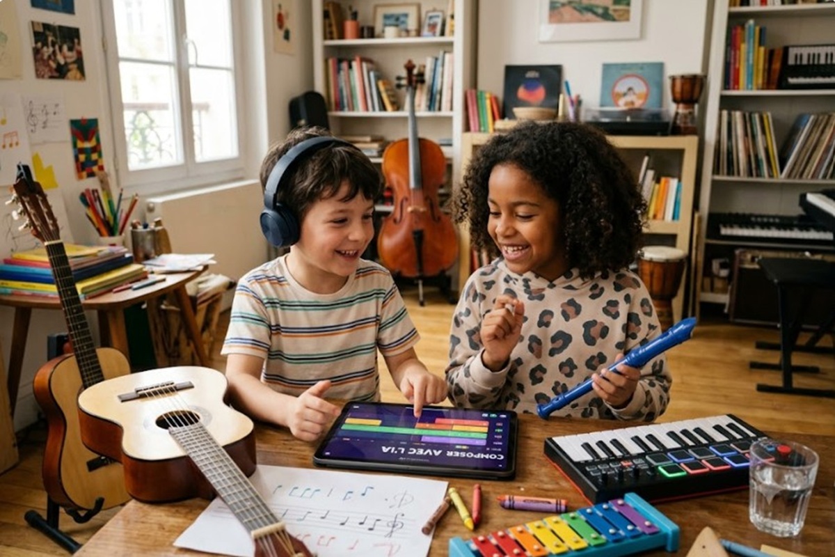 Des enfants composant de la musique avec l’IA