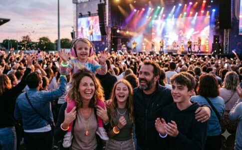 Une famille à un concert