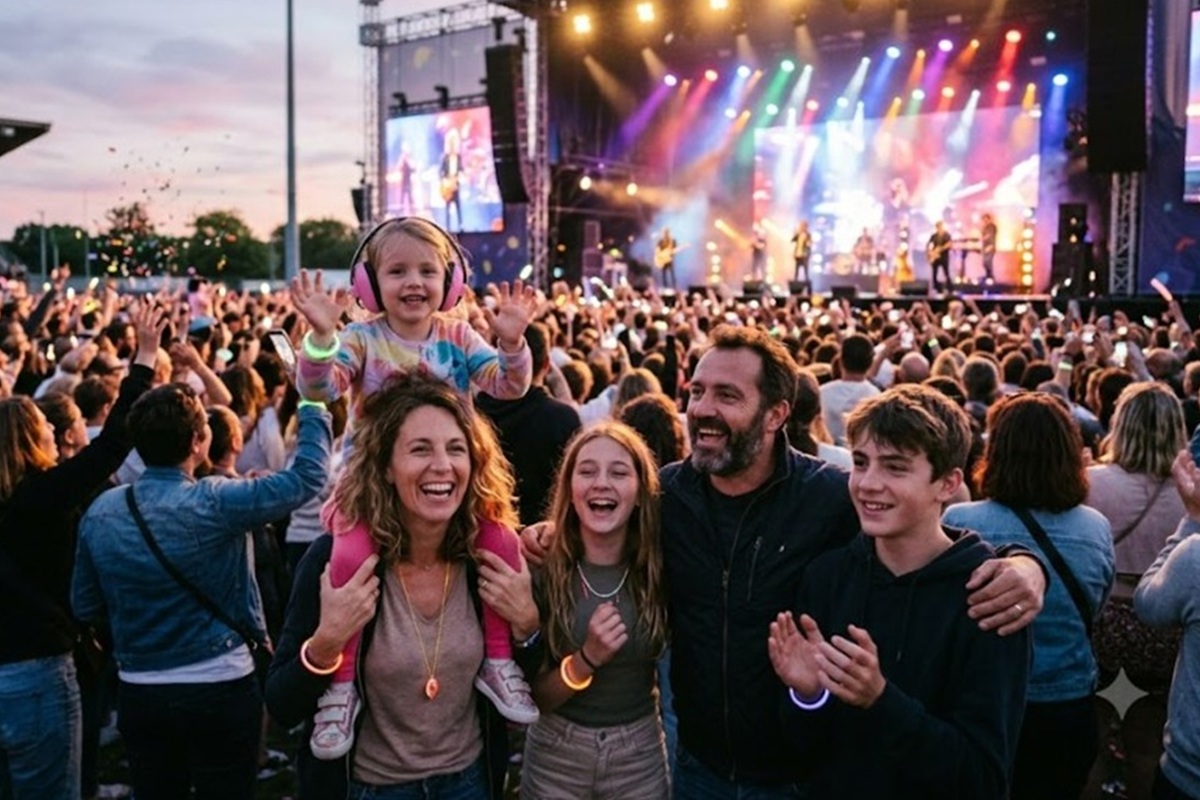 Une famille à un concert