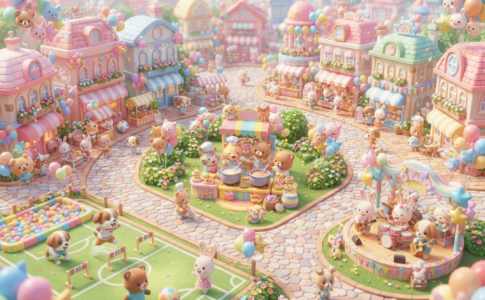 Gameplay d’un jeu similaire à Hello Kitty Party Land
