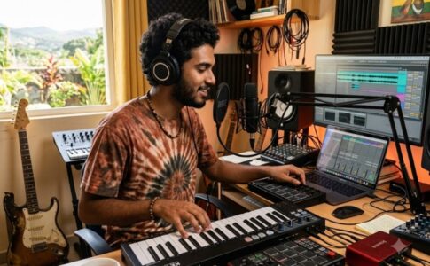 Un jeune composant de la musique