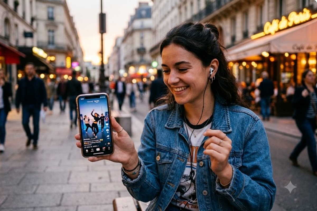 Une jeune fille sur Tiktok