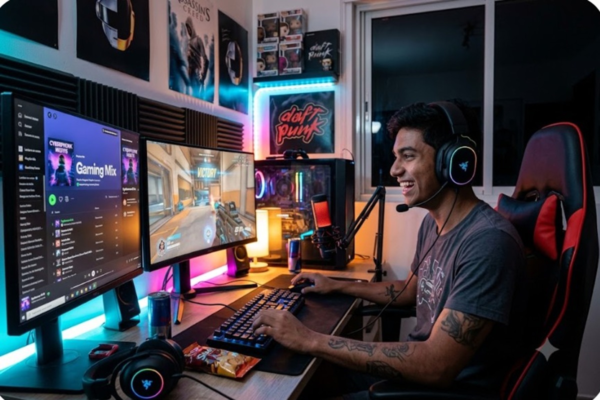 Un jeune jouant à des jeux vidéo