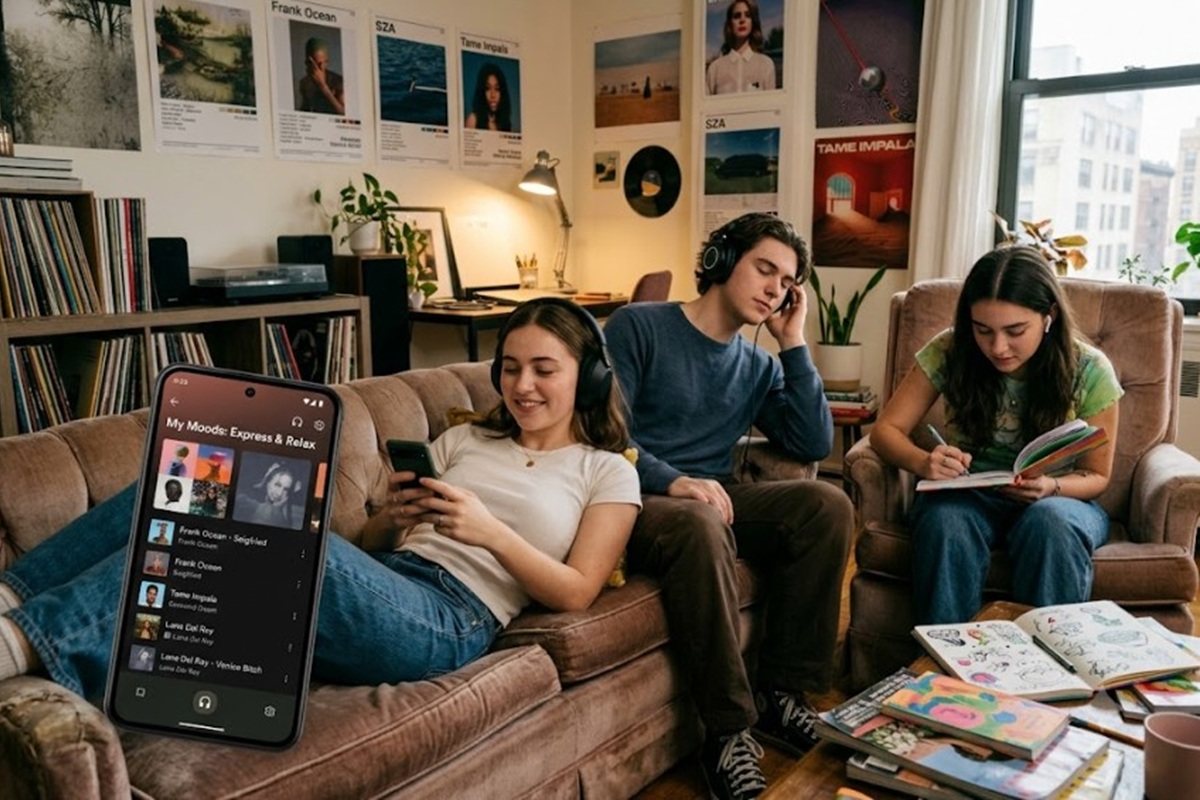 Des jeunes se relaxant en musique