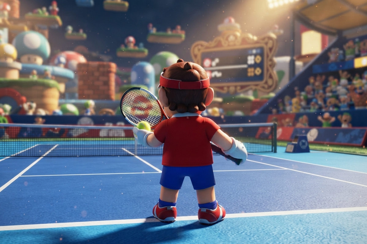 Gameplay d’un jeu similaire à Mario Tennis Fever