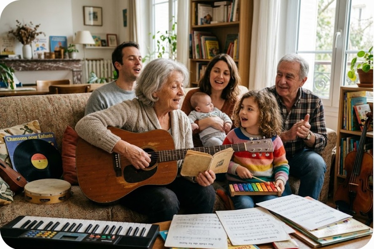Une famille réunie autour de la musique