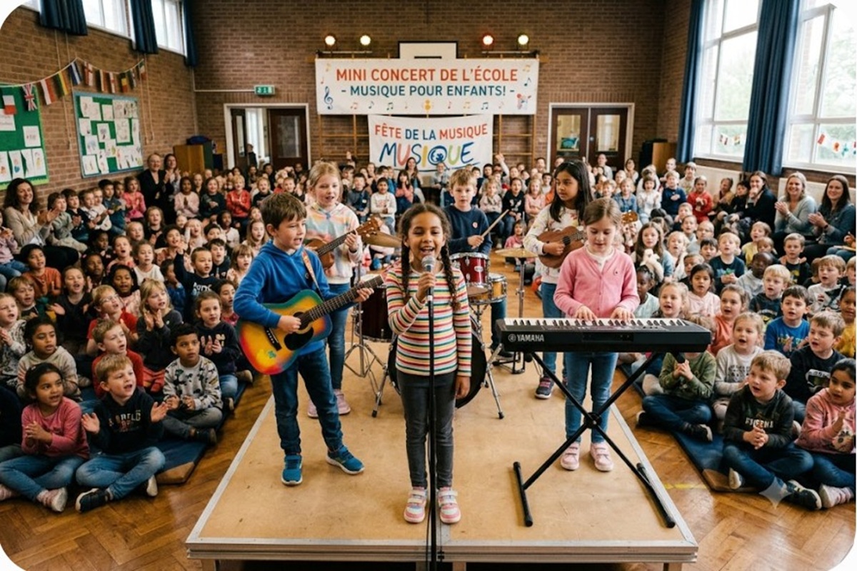 Des enfants jouant de la musique