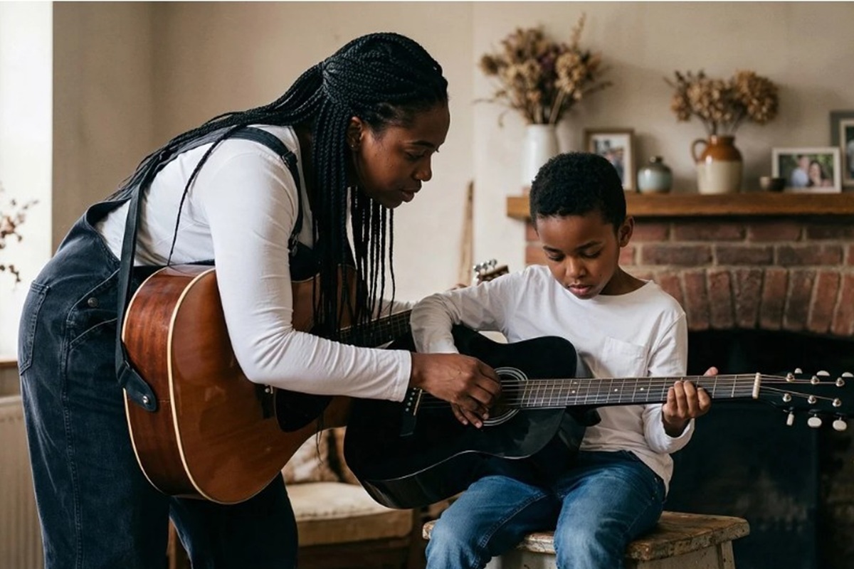 Deux personnes avec des guitares