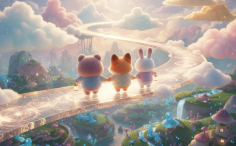 Petits personnages d’animation dans un monde magique