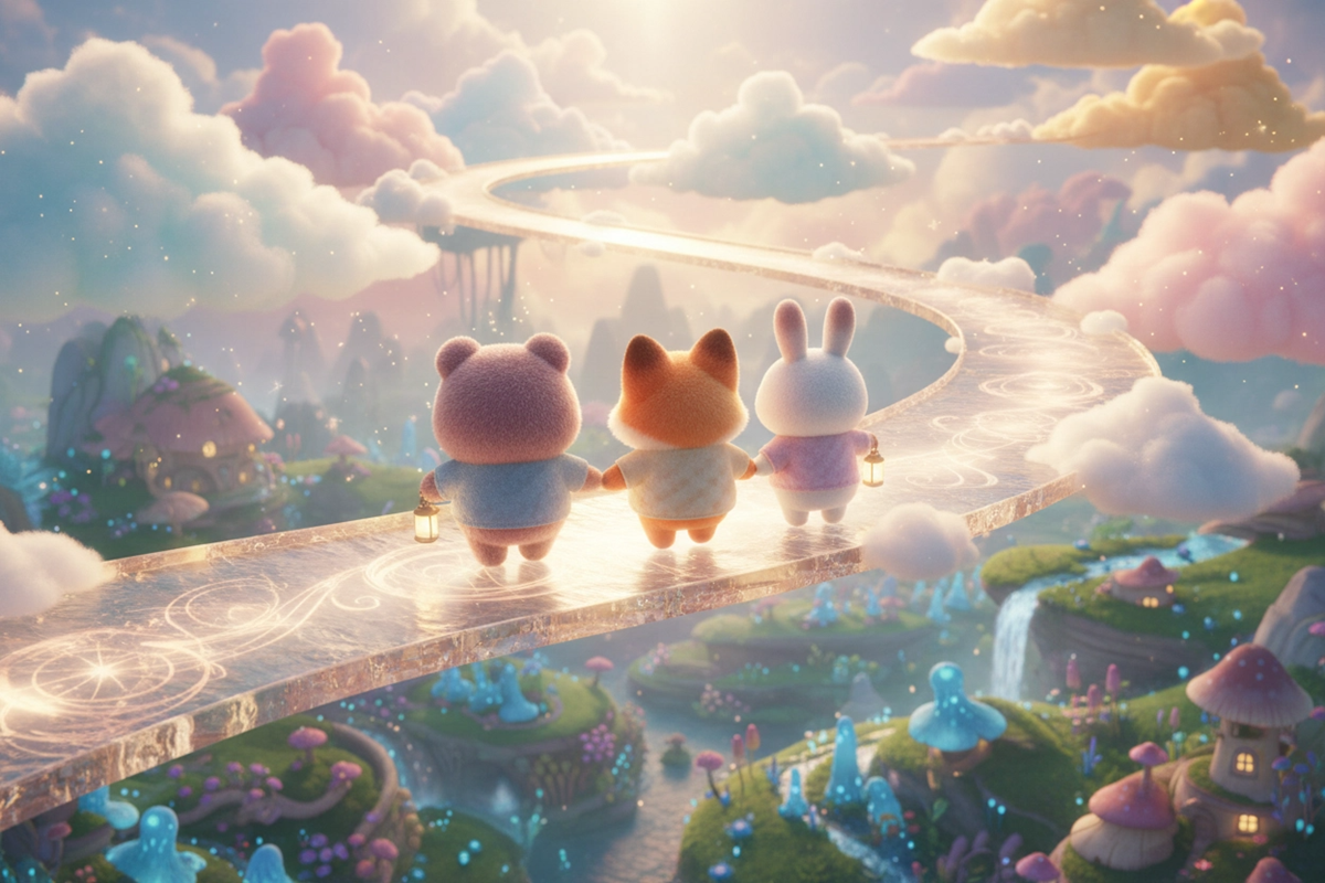 Petits personnages d’animation dans un monde magique