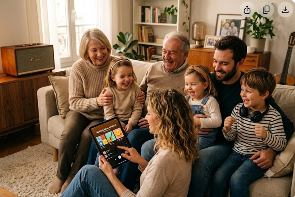 Une famille réunie autour d’une playlist de musique