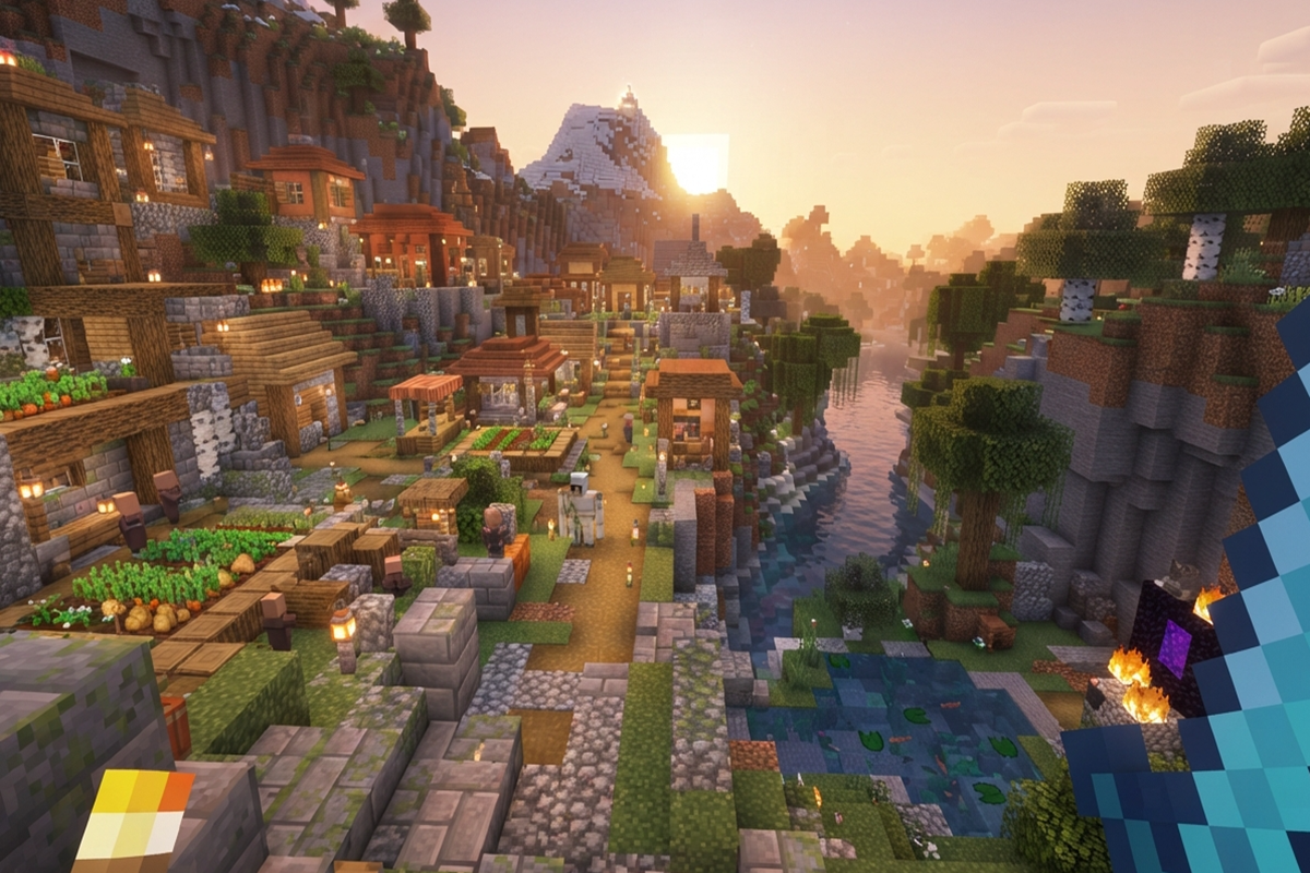 Gameplay d’un jeu d’aventure sandbox comme Minecraft