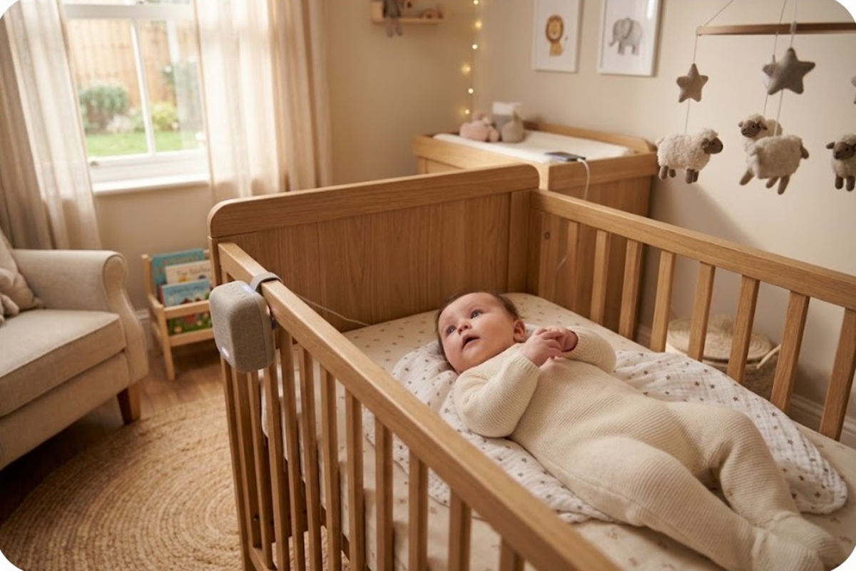 Un bébé dans son berceau