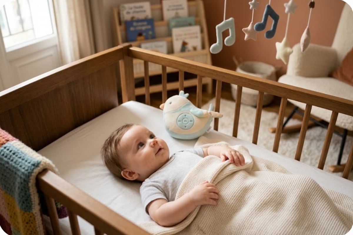 Un bébé regardant des symboles de musique