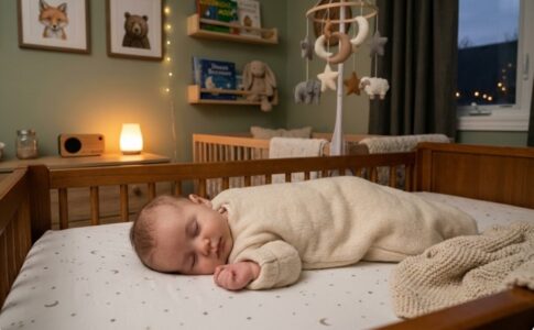 Un bébé dormant en écoutant une berceuse