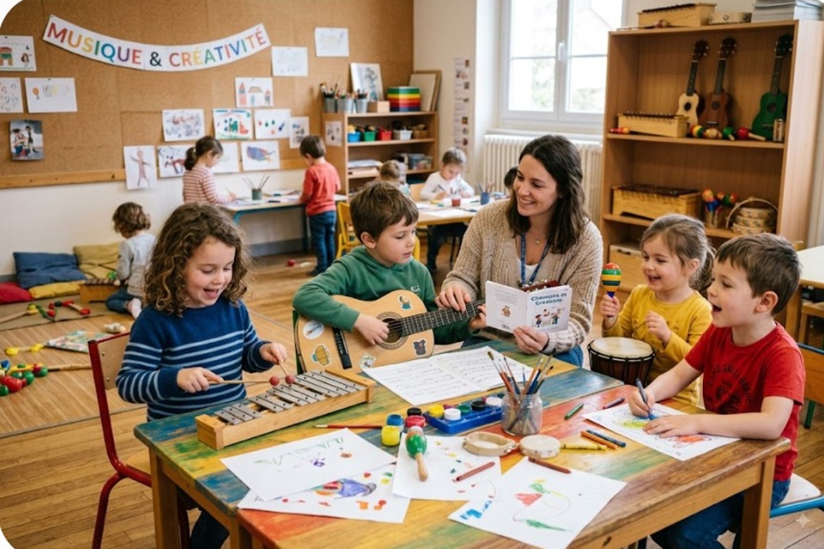 Un atelier d’activités créatives et d'apprentissage en musique pour les enfants