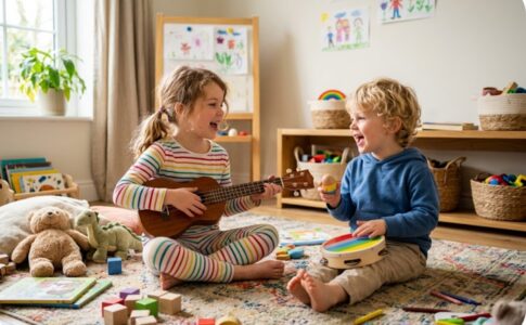 Des enfants en train de chanter