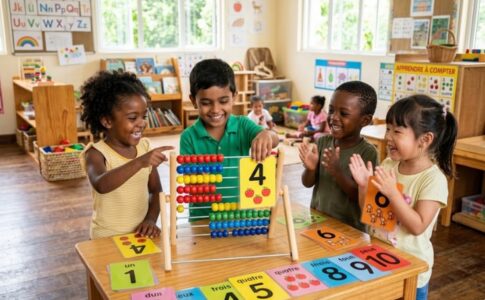 Des enfants en train de compter
