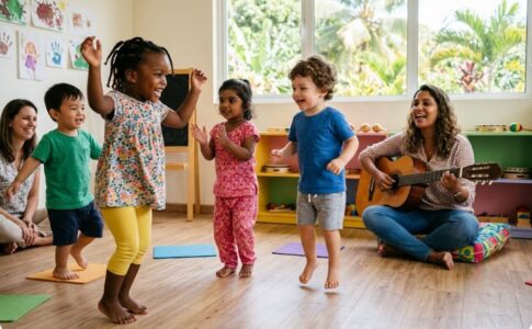 Des enfants en train de danser
