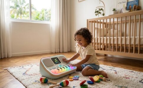 Un enfant avec un jouet connecté