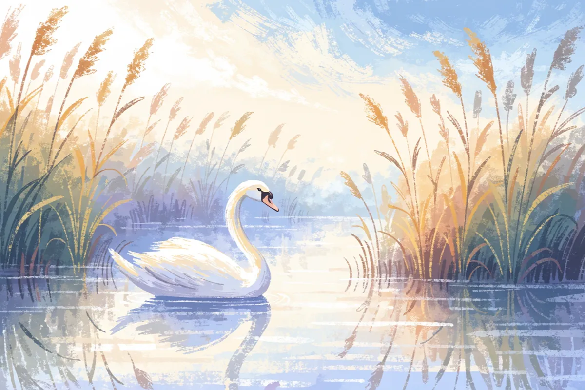 un cygne sur un étang comme dans le film Le Cygne et l'enfant