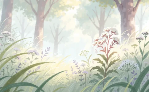 paysage de nature poétique comme dans le film d'animation Le Cygne et l'enfant