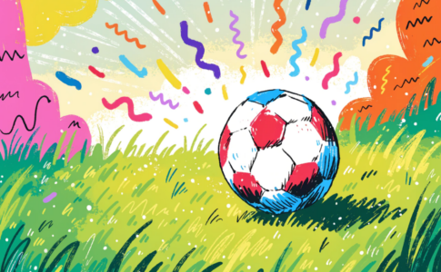 Ballon de football sur une pelouse ensoleillée